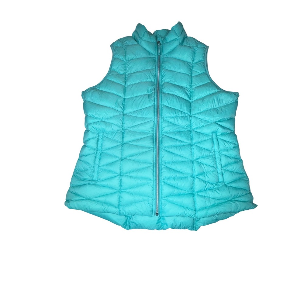 Tangerine Puffer Vest Womens XXL Mint Green Duck Down Packable Warmth